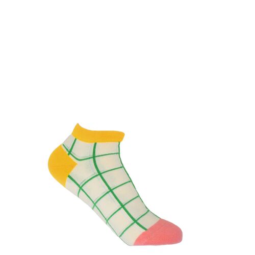 Grid Women's Trainer Socks - Cream