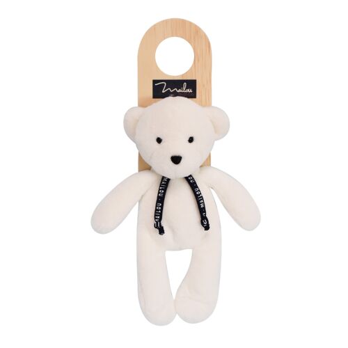 L'Ours DORLOTIN  - pantin - Blanc - 22cm