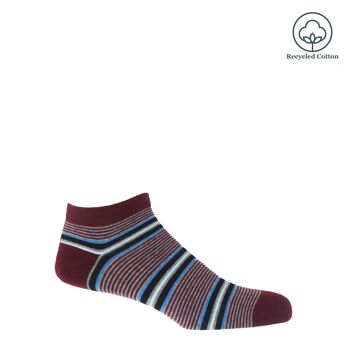 Chaussettes de sport multirayures pour hommes - Bordeaux 1