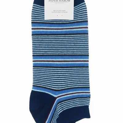 Multistripe Men's Trainer Socks - Navy