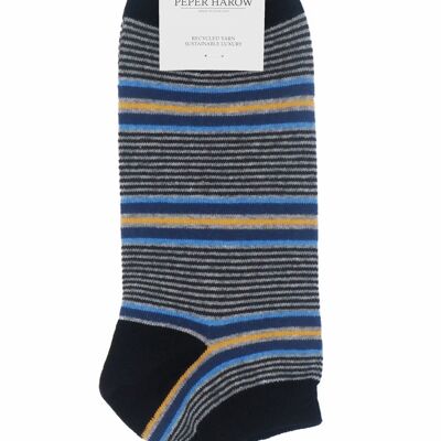 Multistripe Herren-Sneakersocken – Schwarz