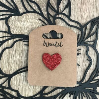 Sequined heart pin