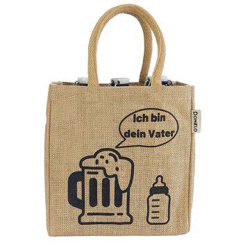 sac à bouteille. Porte-bière végétalien ou porte-canettes et porte-bouteilles 6 bouteilles. Sac de transport 100% jute avec séparateurs. Sac shopping avec 6 compartiments. Cadeaux de sac de bière pour hommes 2