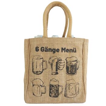 sac à bouteille. Porte-bière végétalien ou porte-canettes et porte-bouteilles 6 bouteilles. Sac de transport 100% jute avec séparateurs. Sac shopping avec 6 compartiments. Cadeaux de sac de bière pour hommes 19