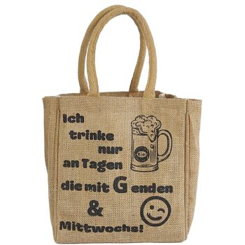 sac à bouteille. Porte-bière végétalien ou porte-canettes et porte-bouteilles 6 bouteilles. Sac de transport 100% jute avec séparateurs. Sac shopping avec 6 compartiments. Cadeaux de sac de bière pour hommes 38