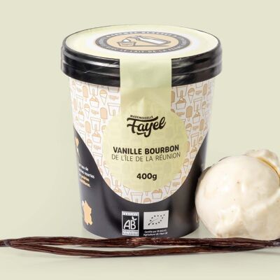 Crème glacée Vanille Bourbon de l'île de la Réunion 100% bio gourmande et généreuse - pot de 500ml
