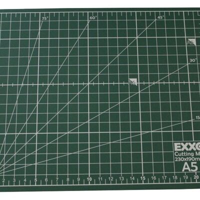 Cutting mat / cutting pad / handicraft pad, self-healing, with grid on the front and back, can be used on both sides, colour: green, 1 piece