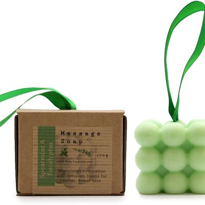 MSPS-01 - Boxed Single Massage Soaps - Spearmint & Eucalyptus - Sold in 3x unit/s per outer