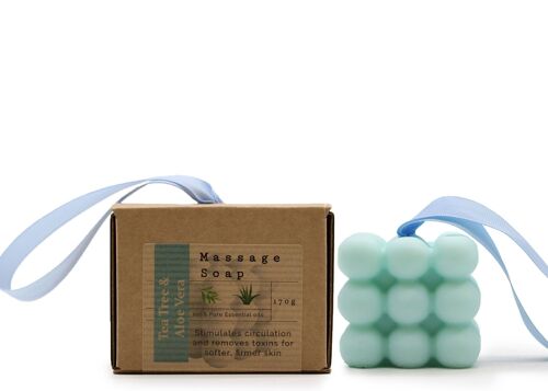 MSPS-02 - Boxed Single Massage Soaps - Tea Tree & Aloe Vera - Sold in 3x unit/s per outer