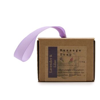 MSPS-05 - Savons de massage simples en boîte - Lavande et lilas - Vendus en 3x unité/s par extérieur 5