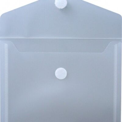 Document bags, folders, transparent, natural A6, document folder with flap and Velcro fastener, NEUTRAL - 10 pieces