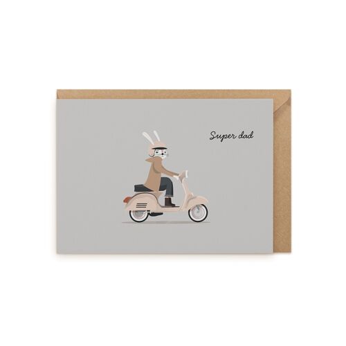 Super Dad on Scooter Card, Eco-Conscious Card