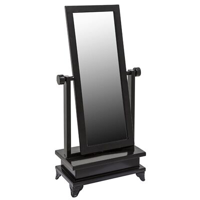 Tilting mirror in black iron H42