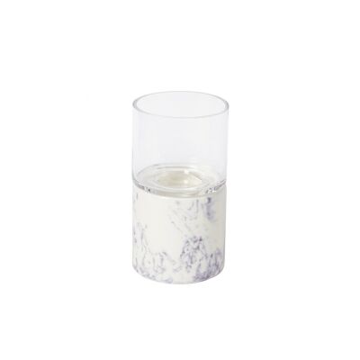 H18 marble effect stoneware tealight holder