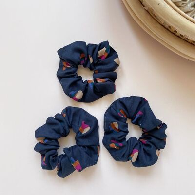 Scrunchie in viscosa / puntini di mezzanotte