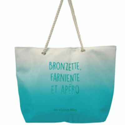 Sunbathing, idleness and aperitif beach bag