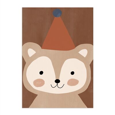 Bear-y Adorable Animal Poster per bambini, carta ecologica e confezione