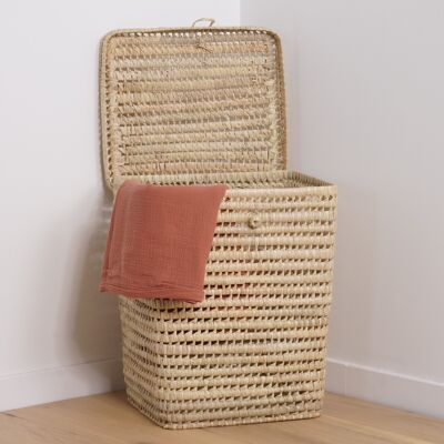 Palm Leaf Laundry Hamper - Square