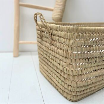 Panier de rangement en feuilles de palmier 80cm 5