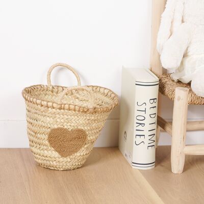 Small palm basket - Heart embroidery