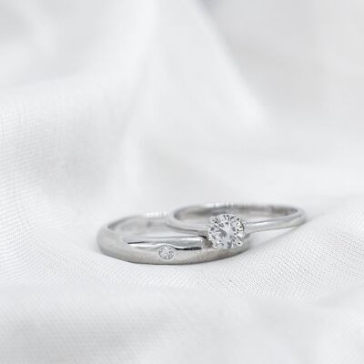 Verstellbarer Paar-Verlobungsring aus Sterlingsilber mit Zirkon für Sie und Ihn