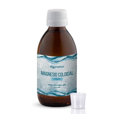 Dioxnatur reines Magnesium, flüssiges kolloidales Magnesium 50 ppm + Messbecher – natürliches Entspannungsmittel – geeignet für Veganer