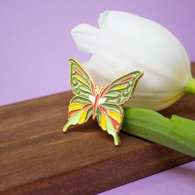 Moon Butterfly Pin - Sage