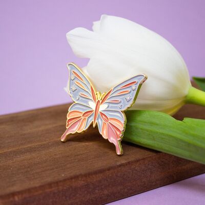 Moon Butterfly Pin - Baby Blue