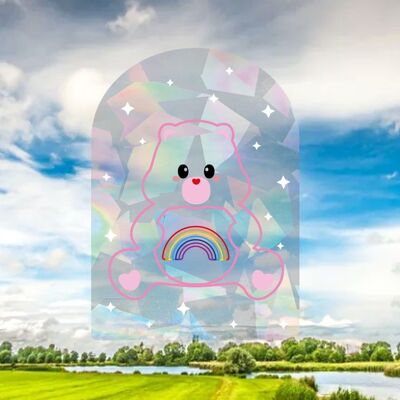 Adesivo Suncatcher dell'orso di cura, adesivo Rainbow Maker, decalcomania Suncatcher, adesivo per finestra
