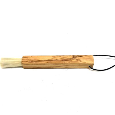 Barista brush for cleaning the portafilter (vegan) olive wood