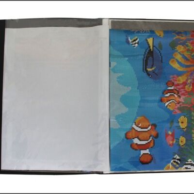 Refillable diamond painting folder album for content 30 x 40 cm in black with 20 pockets