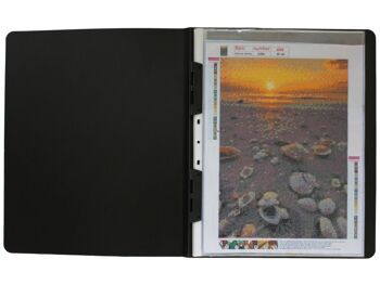 Album dossier de peinture au diamant rechargeable pour contenu 30 x 40 cm en noir avec 20 pochettes 2