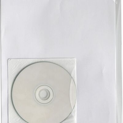 EXXO by HFP pochettes / pochettes de classement / pochettes de documents A4, en PP, avec renfoncement pour le pouce, pochette pour CD, dispositif de classement, ouvertes en haut et sur les côtés, couleur : transparent clair - 10 pièces