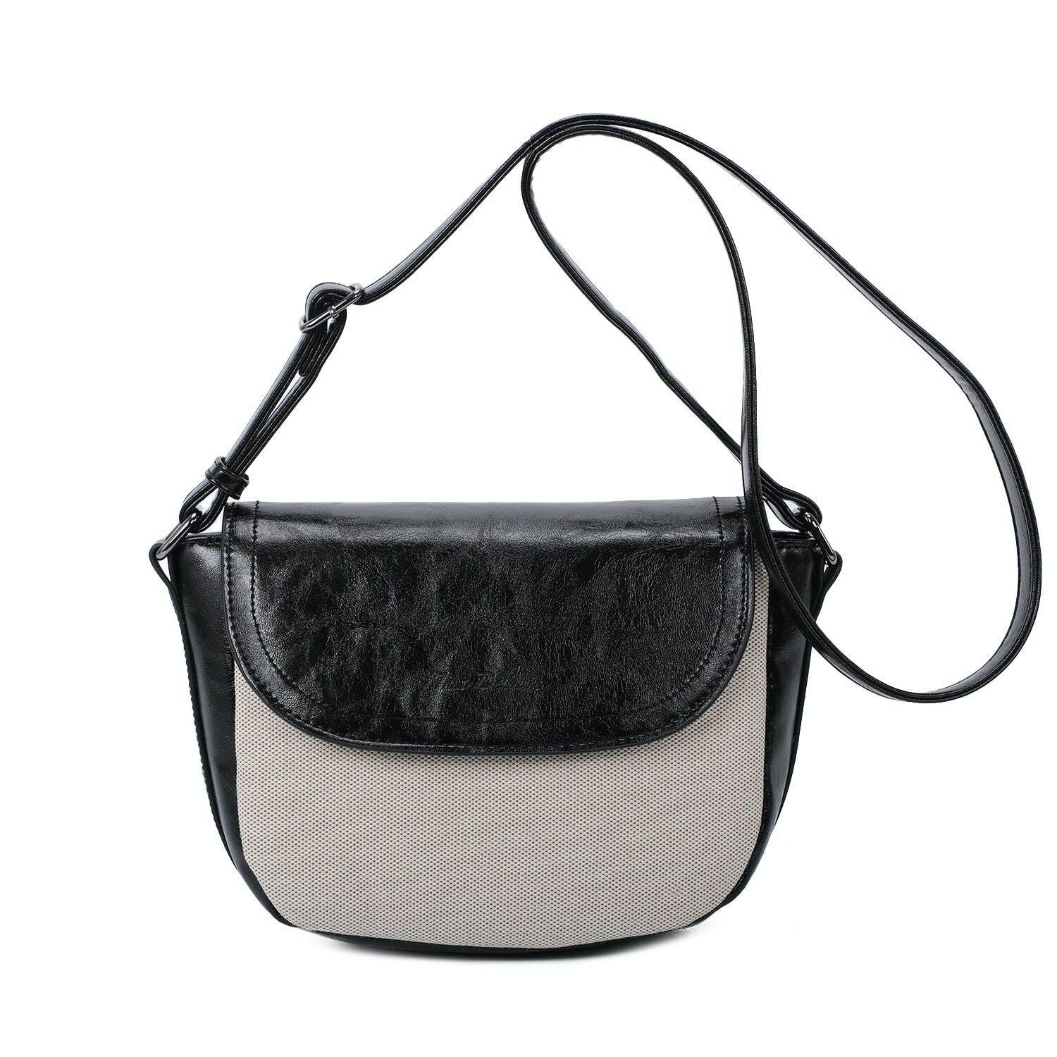 Buy wholesale 1683427 Black Zipped messenger bag with flap