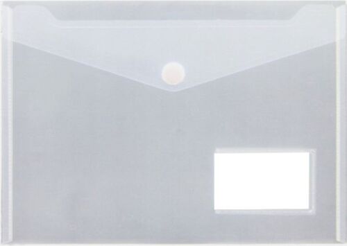 Dokumententasche A4 quer mit Visitenkartentasche u. Klettverschluss, transparent natur, aus PP, NEUTRAL - 10 Stück