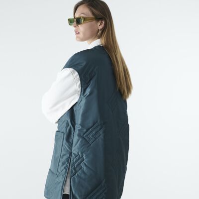 Long down jacket MILLA - Bottle Green