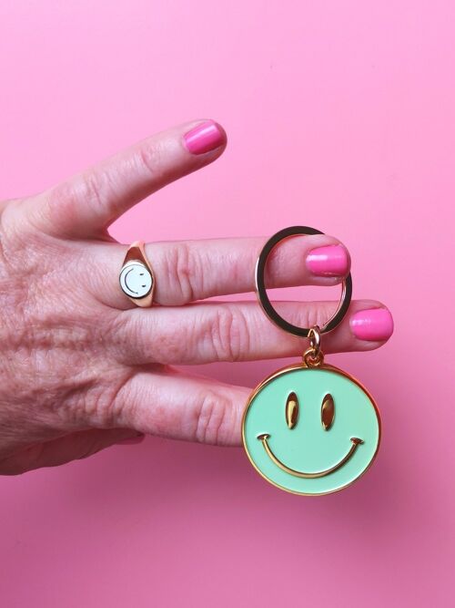 Keychain Happy Face Mint