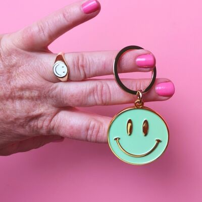 Keychain Happy Face Mint