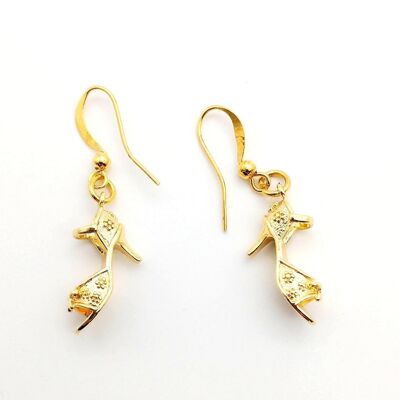 "Heeled shoes" earrings gilded with fine gold