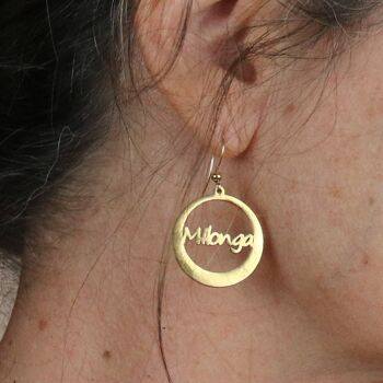 Boucles d'oreilles créoles "Tango" et "Milonga" dorées à l'or fin 1