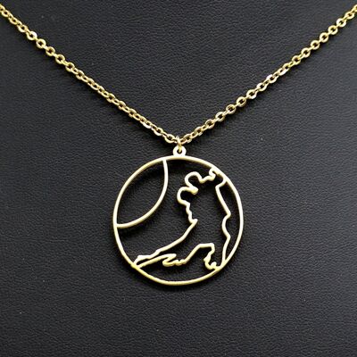 Silhouette pendant "tango dancers under the moon" gilded with fine gold