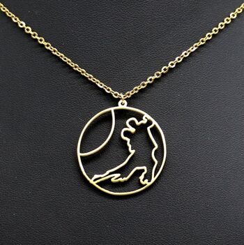 Pendentif silhouette "danseurs de tango sous la lune" doré à l'or fin 1