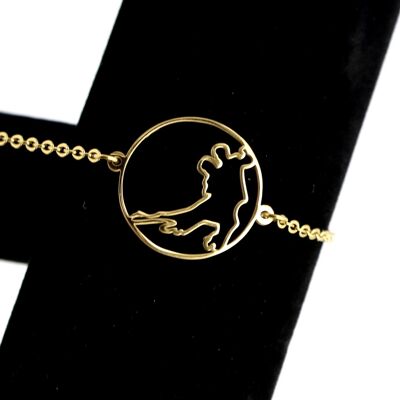 Medallion bracelet silhouette "tango dancers" gilded with fine gold