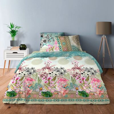 BANGKOK 4-PIECE DUVET COVER SET WITH FITTED SHEET IN 160X200