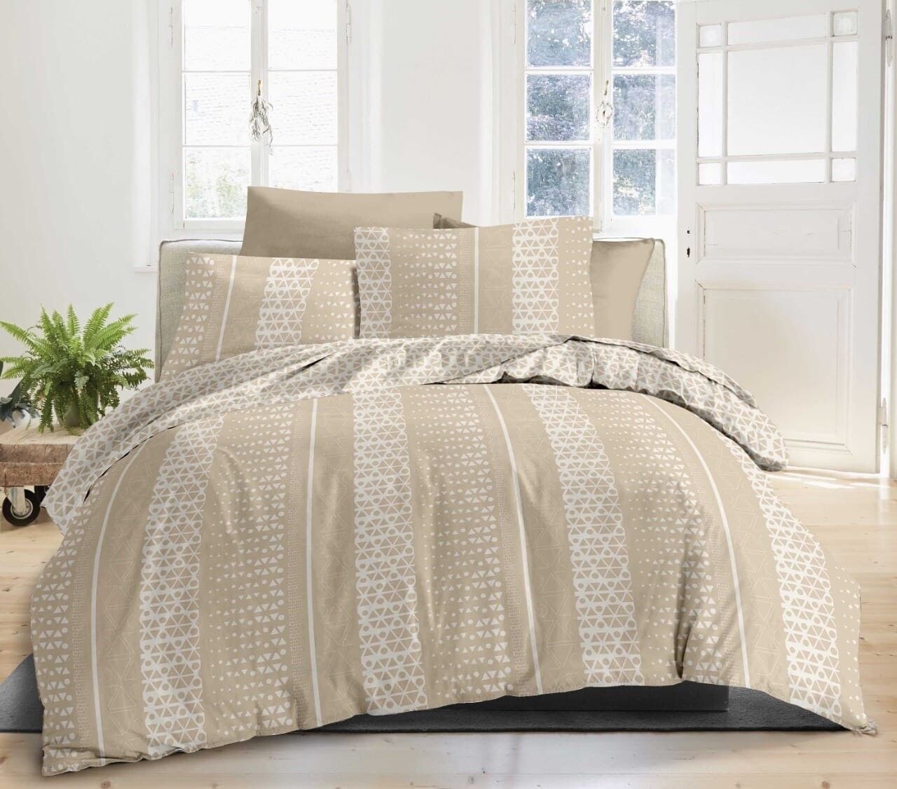 ABEELE SET COPRIPIUMINO 3 PEZZI BEIGE 220x240 cm