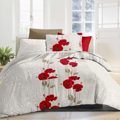 SET OF 4 PIECES OF POPPY DUVET COVER WITH FITTED SHEET IN 160X200