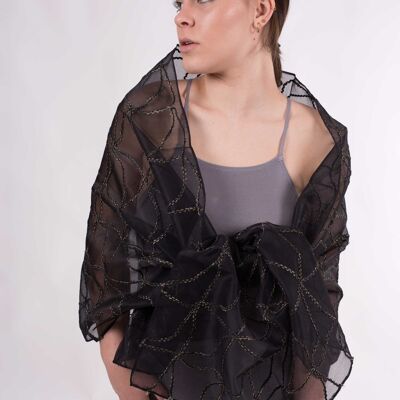 Bestickter Organza-Schal