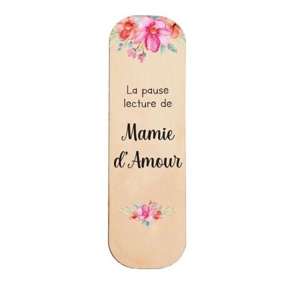 Wooden bookmarks printed with flowers "The reading break of…"