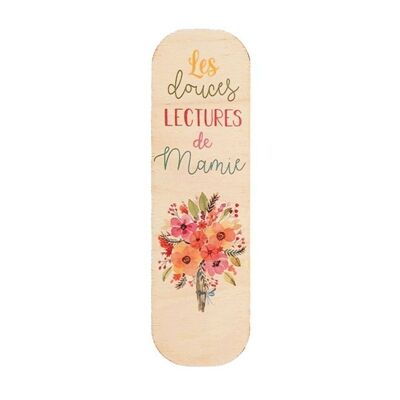Wooden bookmarks printed "The sweet readings of…"