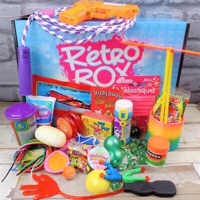 Geschenkbox „Récré Box“ – Retro-Spielzeug und Süßigkeiten aus den 80er und 90er Jahren